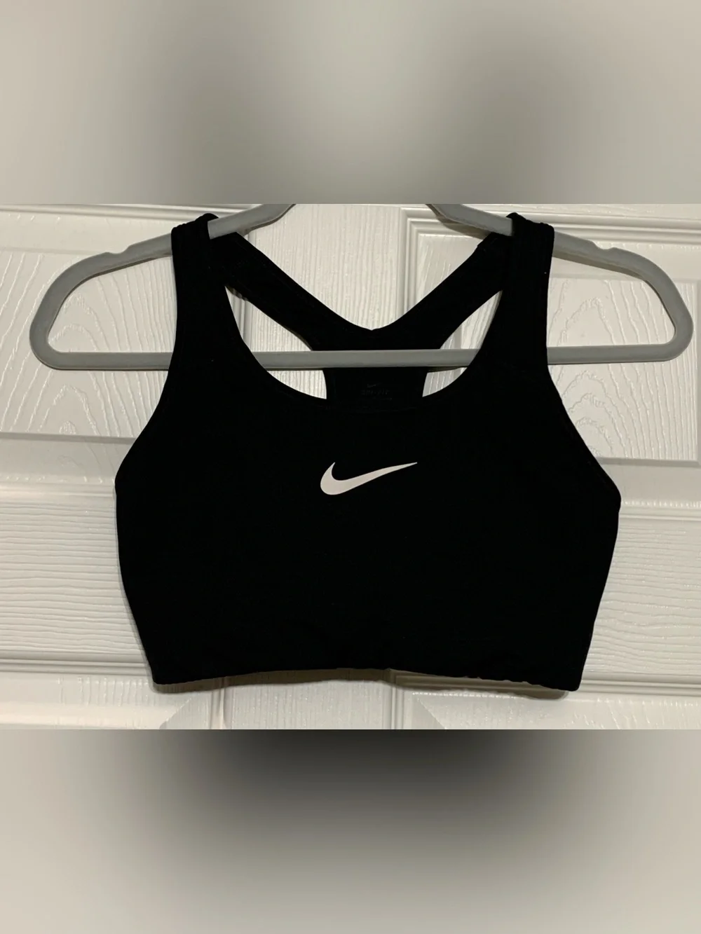 Nike Black Sports Bra with White Swoosh Logo